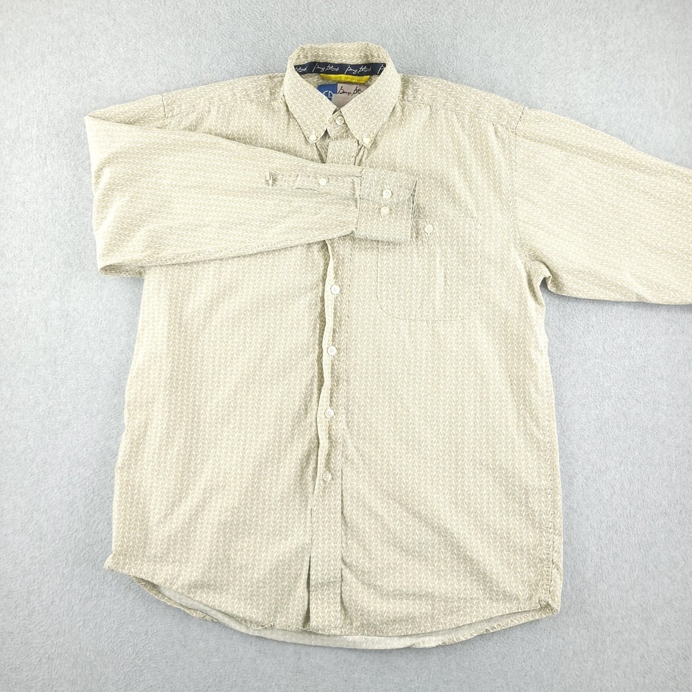 Wrangler George Strait Shirt Mens XL Beige Geometric‎ Button Down Long Sleeve
